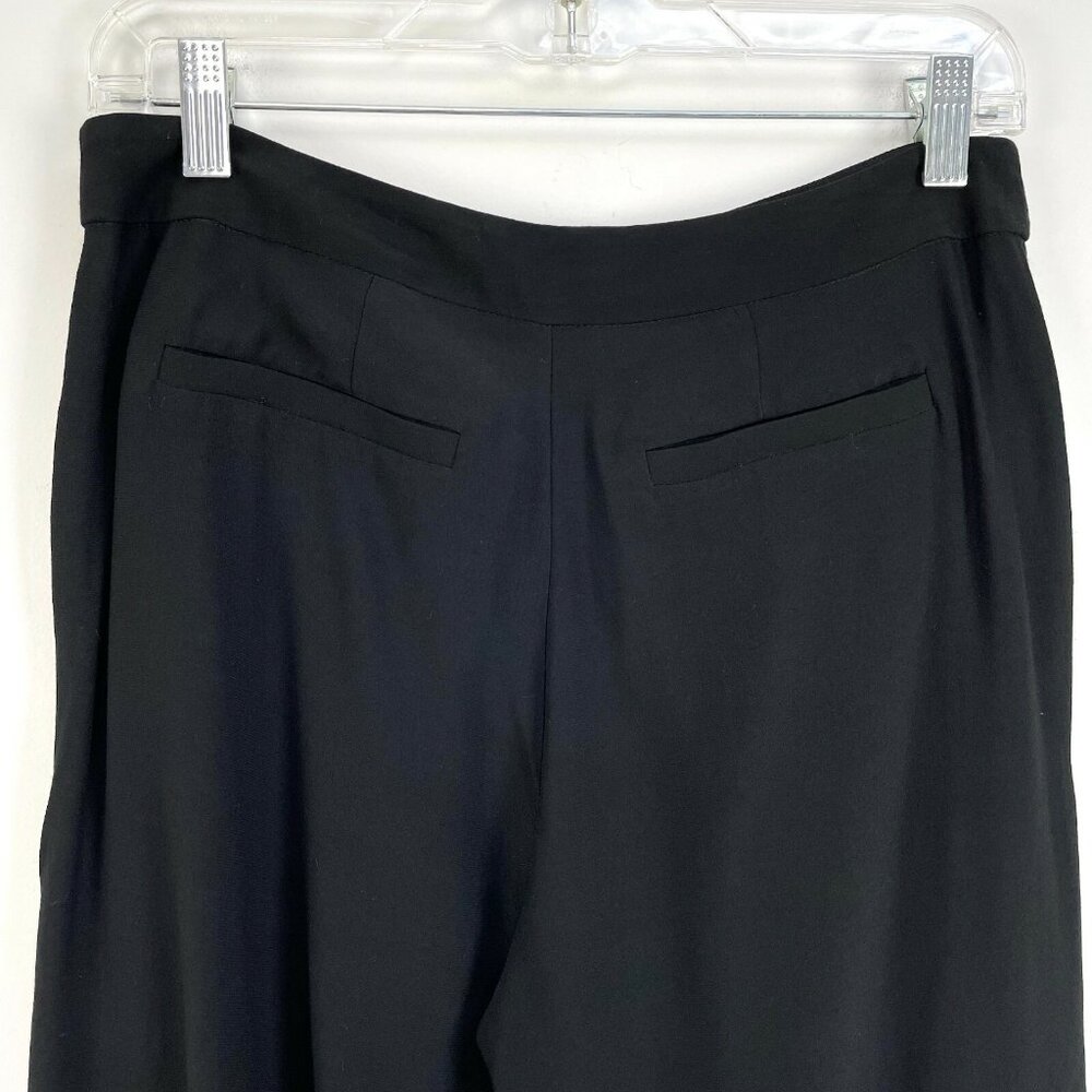 Twelfth Street By Cynthia Vincent Size 2 Black Cropped Pants Side Slit Wide‎ Leg - Picture 6 of 9
